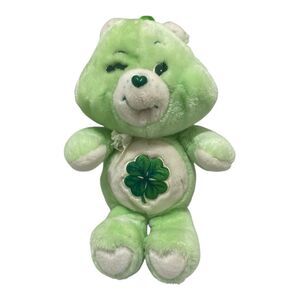 Kenner Care Bear Good Luck Bear Plush 1983 Vintage 13” Green Lucky Shamrock